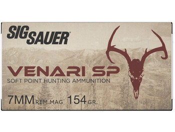 Sig Sauer V7MMSP15420 Venari 7mmRemMag 154gr Soft Point 20 Per Box/10 Case