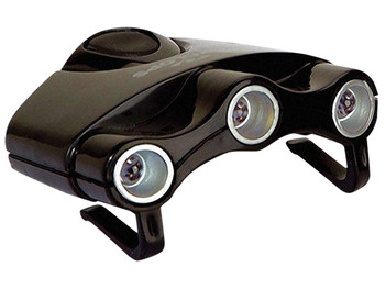 Cyclops CYCHC1W Orion Hat Clip Light 17.5 Lumens Green/White/UV LED Bulb Black Clip-On
