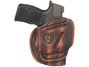 1791 Gunleather 3WH2VTGA 3-Way IWB/OWB Size 02 Vintage Leather Belt Loop Fits Ruger LCP Fits S&W Bodyguard Fits Glock 42 Ambidextrous Hand