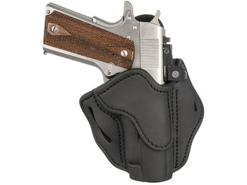 1791 Gunleather ORBH1SSBLR BH1 Optic Ready OWB Stealth Black Leather Belt Slide Fits 4-5" 1911 Right Hand