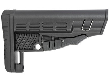 NcStar DLG-086 Classic Commercial Stock Black Polymer Adjustable Stock with Metal QD Bases & Rubber Butt Pad For Commercial Spec Buffer Tubes (Tube Not Included)
