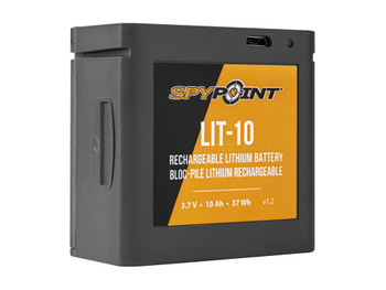 Spypoint 05558 LIT-10 Rechargeable Lithium Battery Pack Black 3.7 Volts 10,000 mAh Fits LINK-MICRO/LINK-MICRO-LTE/LINK-MICRO-S-LTE/CELL-LINK