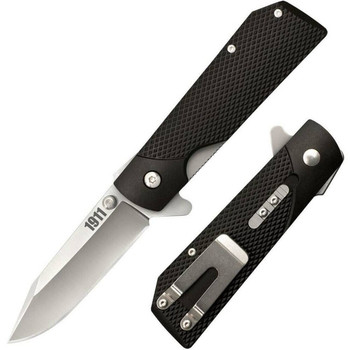 Cold Steel CS20NPJAAZ 1911  3 Folding Clip Point Plain 4034 SS Blade Black Textured GrivEx Handle Includes Pocket Clip UPC: 888151032145