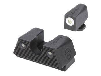 TruGlo TGTG231G1XW Tritium X Low, White Outline Tritium Front/ Green Tritium Rear/Black Nitride Fortress Frame, Compatible w/Most Glock Except MOS, Front Post/Rear Dovetail Mount