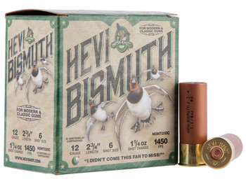 HEVI-Shot HS14706 HEVI-Bismuth 12Gauge 2.75" 1 1/4oz Bismuth 6Shot 25 Per Box/10 Case