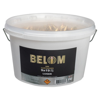 Belom, 9x19, 115 Grain, Full Metal Jacket, Luger, 1000 Round Bucket UPC: 8606110608482