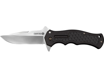 Cold Steel CS20MWCB Crawford 1 3.50" Folding Clip Point Plain 4034 SS Blade Black w/Traction Inlays GRN Handle Includes Pocket Clip