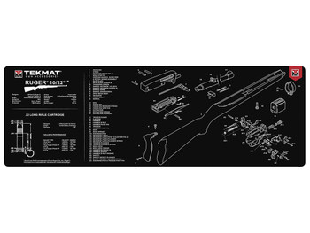 TekMat TEKR361022 Ruger 10/22 Cleaning Mat Black/White Rubber 12"x36" Ruger 10-22 Parts Diagram