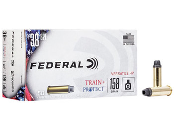 Federal TP38VHP1 Train + Protect 38Special 158gr Versatile Hollow Point 50 Per Box/10 Case