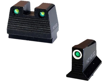 HiViz GMNG21-2 Co-Witness Tritium Night Sight Set Green Fits Glock MOS Models 9mm/40 S&W/357 Sig