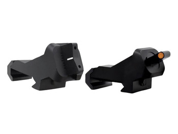 XS Sights AR00081N XTI2 45 Degree Offset BUIS Non-Tritium Set Black Orange Front White Stripe Rear for AR-15