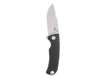 S.O.G SOG11060243 Tellus ATK 3.50" Folding Clip Point Plain Stonewashed Cryo 440C SS Blade/ Black Textured w/Orange Backspacer GRN Handle Includes Belt Clip