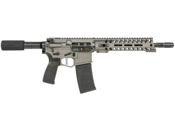 Patriot Ordnance Factory 01802 Minuteman Direct Impingement 5.56x45mm NATO Caliber with 10.50" Barrel, 30+1 Capacity, Tungsten Metal Finish, Buffer Tube Stock & Black MFT Grip Right Hand
