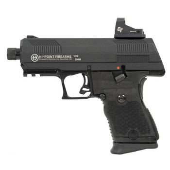 HiPoint YC9RDCT YC9 wRed Dot 9mm Luger 101 4.12 Black Steel Threaded Barrel Black YC9 StyledSerrated Slide Black Polymer Frame wPicatinny Rail  Black Plastic Grips Crimson Trace Red Dot UPC: 752334900623