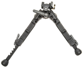 AccuTac BRASQDG204 BR4 G2 Arca Spec Bipod made of Black Hardcoat Anodized Aluminum with ARCA Style Rail Attachment Steel Feet  5.758.25 Vertical Adjustment UPC: 858520006428