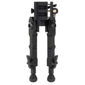 AccuTac BRASQDG204 BR4 G2 Arca Spec Bipod made of Black Hardcoat Anodized Aluminum with ARCA Style Rail Attachment Steel Feet  5.758.25 Vertical Adjustment UPC: 858520006428