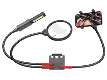 Real Avid AVMVACC Smart Mount Quick-Connect, Includes Magnifying Glass, 180 Lumen Work Light, Cell Phone Holder