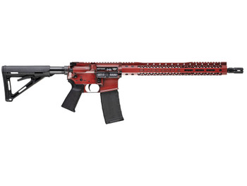 Black Rain Ordnance BROWTPRB Spec 15+ We The People 5.56x45mm NATO 30+1 16", Red Battleworn with Deep Engraving, 15" Slim M-LOK, Magpul Grip/Carbine Stock, Castle Flash Hider