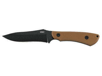 CRKT 2083 Ramadi 4.37" Fixed Plain Black Matte Baked-On Anti Rust SK-5 Steel Blade/Coyote Textured G10 Handle Includes Sheath