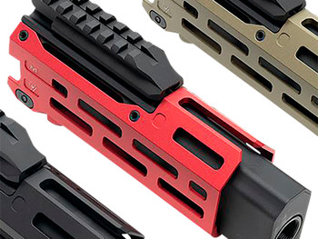 Strike Industries CEVOHG6RED Strike 6" M-Lok Red Aluminum with Faux Suppressor for CZ Scorpion EVO (7.72" Barrel Length)