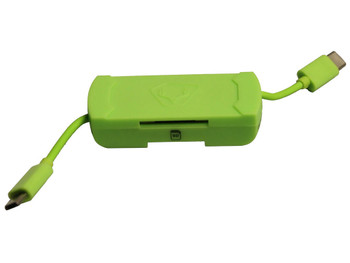 HME HMESDCRAND Memory Card Reader Android Compatible With Tablets w/Micro USB & USB Connector Up To 256GB Black/Green