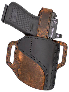 Versacarry TR22112 Trooper  OWB Size 01 BlackBrown Leather Belt Slide Right Hand UPC: 687408401099