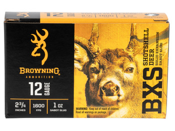 Browning Ammo B193111221 BXS Shotshell Deer 12Gauge 2.75" 1oz Sabot Slug Shot 5 Per Box/20 Case