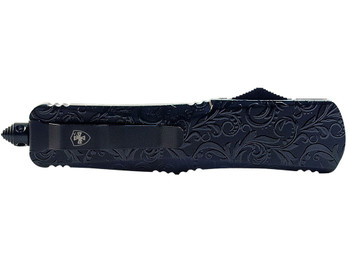 Templar Knife LMDG131 Gen II Maiden Gloss Large 3.50" OTF Dagger Plain Black Oxide Stonewashed 440C SS Blade, 5.25" Black Gloss Aluminum Handle, Glass Breaker