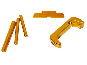 Cross Armory CRG5OKGD 3 Piece Kit Extended Compatible w/ Glock 17/19/26/34 Gen5 Gold Anodized Steel/Aluminum