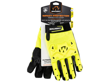 Walker's GWPSFHVFFPUIL2SM Cold Weather Impact Protection Black/Yellow Synthetic Leather Small