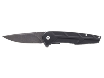 Schrade 1159329 Reckon 3.25" Folding Drop Point Plain Dark Stonewash D2 Steel Blade 4.40" Black Aluminum Handle