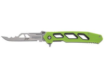 Schrade 1197646 Isolate Enrage 8 3" Scalpel Plain Satin 420A Steel Blade, Green Non-Slip Carbon Fiber Handle, Includes Blade Removal Tool/Case/Sheath