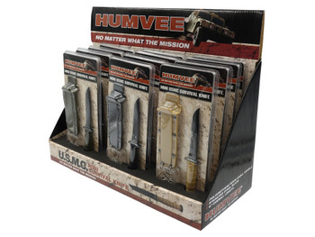 Humvee Adventure Gear HMVDBUSMC Humvee Combat Knife Display 3.5" USMC Combat Knife Display