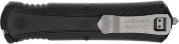 Smith  Wesson Knives 1181878 MP  3.50 Folding Dagger Plain Satin AUS8A SS Blade 5.16 Black Includes Pocket Clip UPC: 661120265733