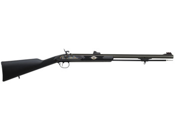 Traditions R3300850 Deerhunter 50 Cal Percussion 24" Blued Octagon Barrel, Black Synthetic Stock