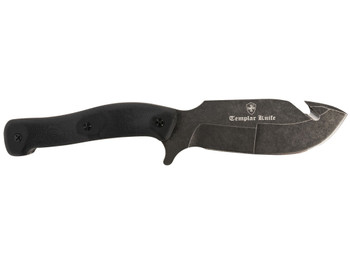 Templar Knife HBK321 Reagan Field Dressing 4.60" Fixed Gut Hook Plain Powder Coated D2 Steel Blade/ 4.55" Black G10 Handle