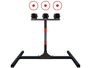 Birchwood Casey 3TPR 3 Spring Loaded Self Resting Targets Plate Rack Black/Red AR500 Steel 0.37" Thick Standing