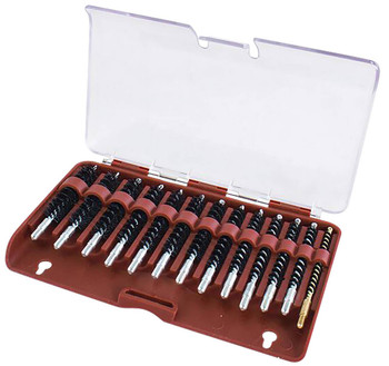 Tipton 615333 Bore Brush Set .17.45 Cal Rifle Firearm 832540 Thread Stainless Steel Nylon Bristles Bronze Includes Storage Box UPC: 661120153337 Tipton 615333 Bore Brush Set .17.45 Cal Rifle Firearm 832540 Thread Stainless Steel Nylon Bristles Bronze Includes Storage Box UPC: 661120153337