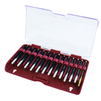 Tipton 615333 Bore Brush Set .17.45 Cal Rifle Firearm 832540 Thread Stainless Steel Nylon Bristles Bronze Includes Storage Box UPC: 661120153337 Tipton 615333 Bore Brush Set .17.45 Cal Rifle Firearm 832540 Thread Stainless Steel Nylon Bristles Bronze Includes Storage Box UPC: 661120153337