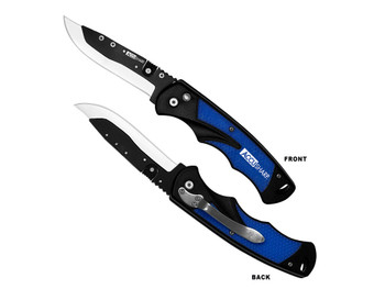 AccuSharp 743C Replaceable Blade Razor 3.50" Folding Plain Stainless Steel Blade/Royal Blue Ergonomic Anti-Slip Anodized Aluminum Handle/Includes 2 Replacement Blades/Belt Clip