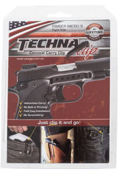 Techna Clip MIC9BR Conceal Carry Gun Belt Clip Fits Kimber Micro9 Black Carbon Fiber Belt Mount UPC: 853828006439