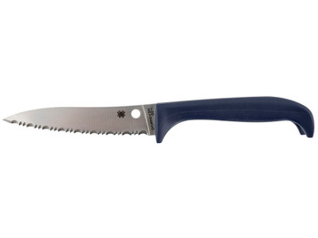 Spyderco K20SPR Counter Puppy 3.48" Fixed Serrated 7Cr17MoV SS Blade Purple Plastic Handle