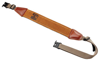 Hornady 99107 Universal Sling made of Brown Leather with Nylon Straps  Swivels for Rifles UPC: 090255991079