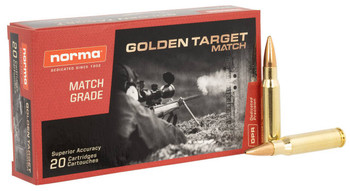 Norma Ammunition 10177432 Dedicated Precision Golden Target Match 308 Win 168 gr BTHP 20 Per Box 10 UPC: 7393923327785