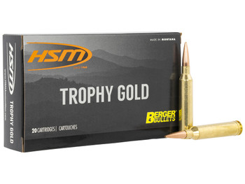 HSM 65X284130VLD Trophy Gold Extended Range 6.5x284 Norma 130 gr Berger Hunting VLD Match 20 Per Box/ 20 Case