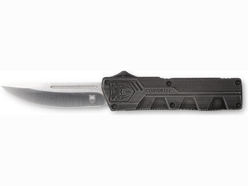 CobraTec Knives SWCTLWDNS Lightweight 3.25" OTF Drop Point Plain D2 Steel Blade/Stonewashed Aluminum Handle Includes Pocket Clip