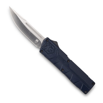 CobraTec Knives NYCTLWDNS Lightweight  3.25 OTF Drop Point Plain D2 Steel BladeNYPD Blue Aluminum Handle Includes Pocket Clip UPC: 099654026252