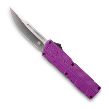 CobraTec Knives PURCTLWDNS Lightweight  3.25 OTF Drop Point Plain D2 Steel BladePurple Aluminum Handle Includes Pocket Clip UPC: 099654026498