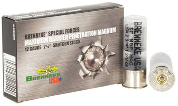 Brenneke SL122MBPM Special Forces Maximum Barrier Penetration Magnum 12 Gauge 2.75 1 38 oz Slug Shot 5 Per Box 50 UPC: 4030128121420