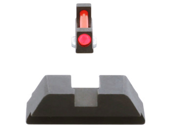AmeriGlo GFT113 Range Series Sight Set for Glock Red Fiber Optic Front Sight-Black Rear Sight